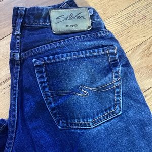 Vintage Silver jeans, dark wash, boot cut, made in Canada, 100% cotton